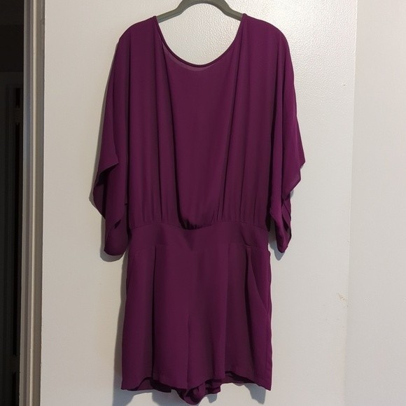 White House Black Market Purple Romper 10 - Picture 1 of 9